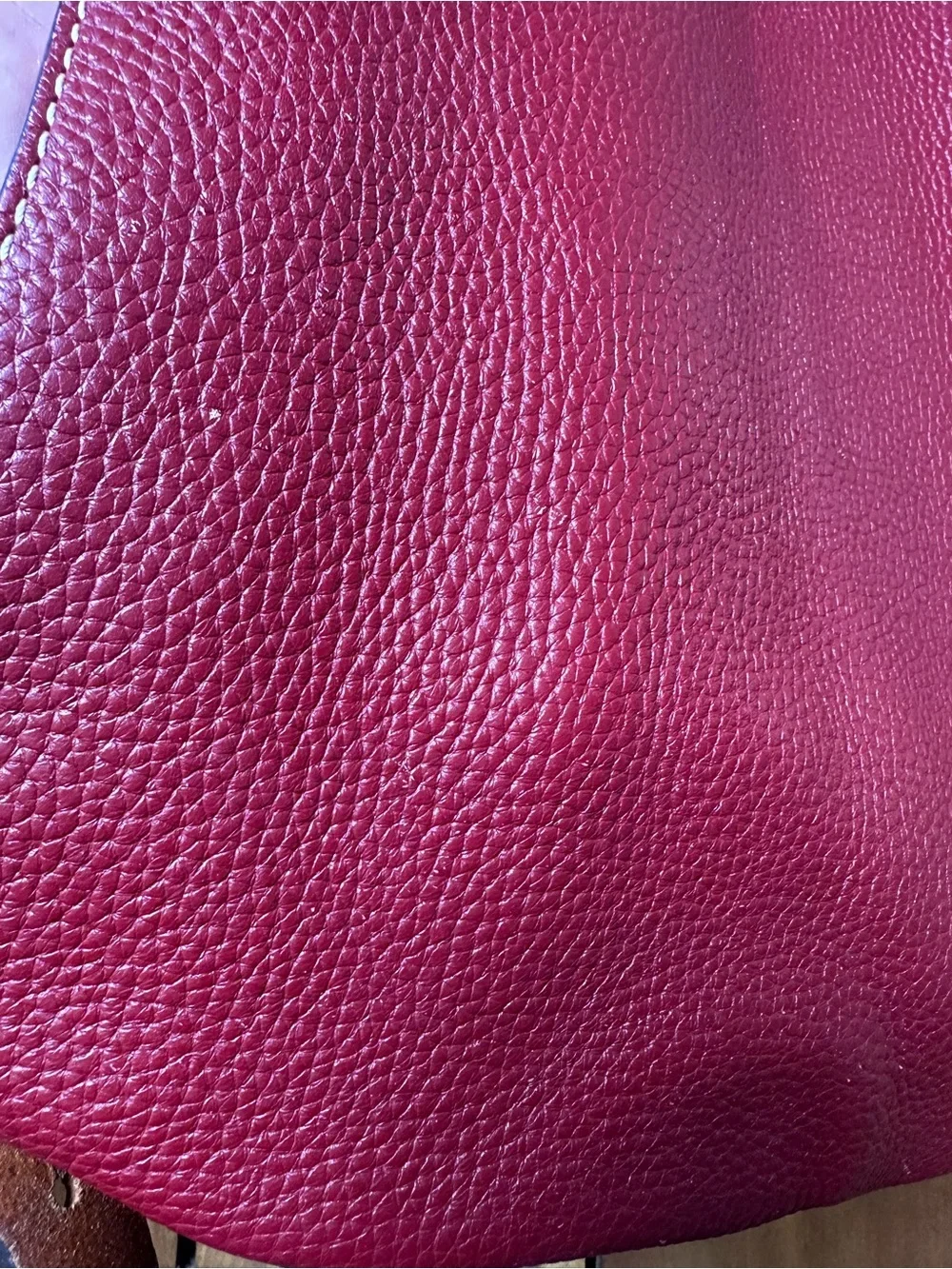 Dooney & Bourke Burgundy Cooper Pebbled Leather Hobo with Tan Accents